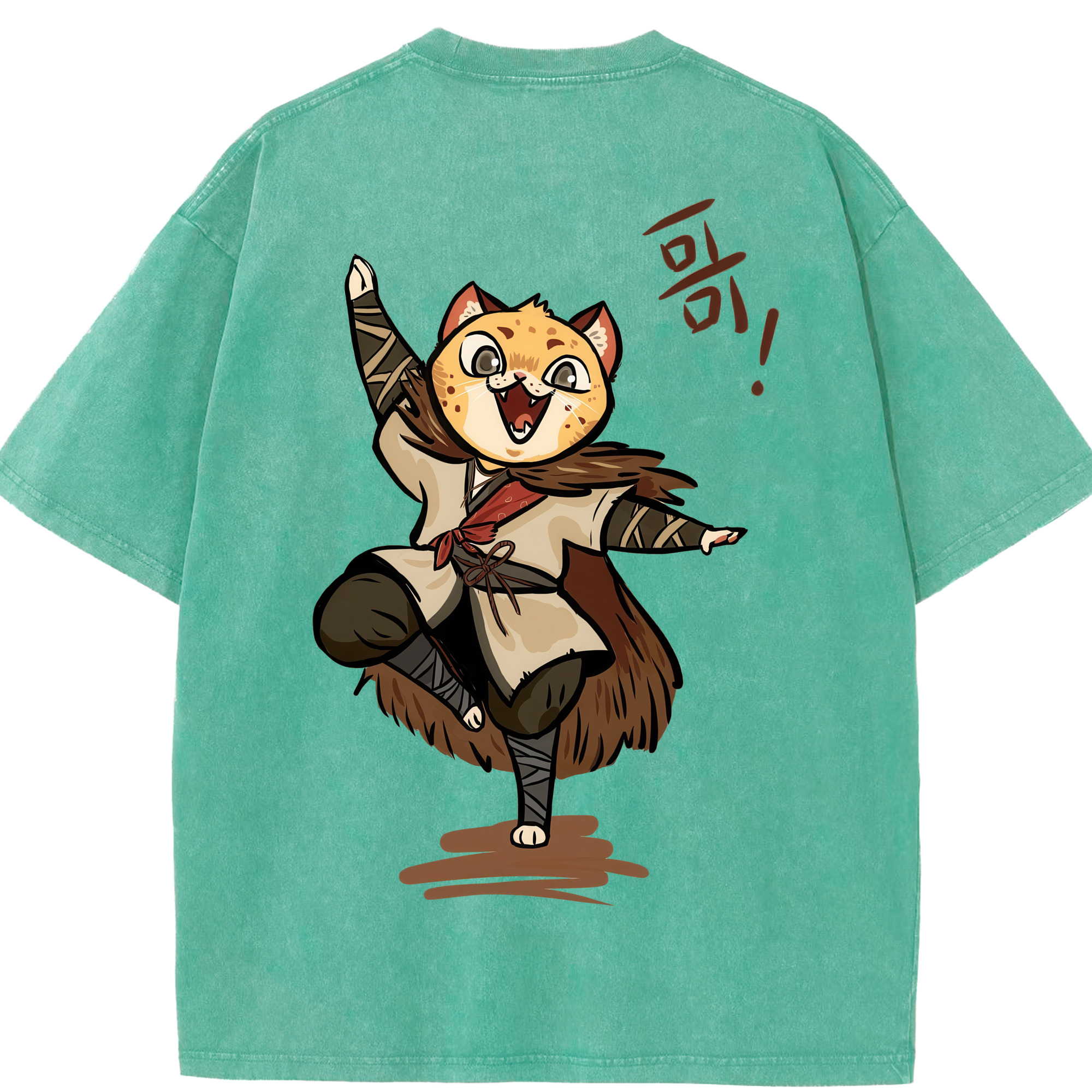 （画像用） Ne Zha 2 ナタ 魔童の大暴れ 綿100% ヴィンテージ風 半袖Tシャツ（背面プリント）